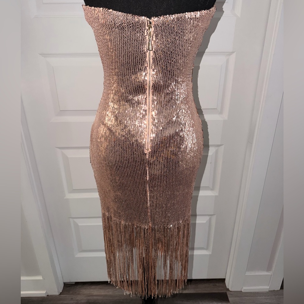 Elegant Rose Gold Sequin Dress - Picture 3 of 4